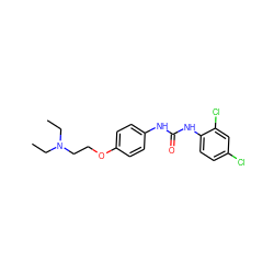 CCN(CC)CCOc1ccc(NC(=O)Nc2ccc(Cl)cc2Cl)cc1 ZINC000096922424