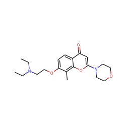 CCN(CC)CCOc1ccc2c(=O)cc(N3CCOCC3)oc2c1C ZINC000013832074