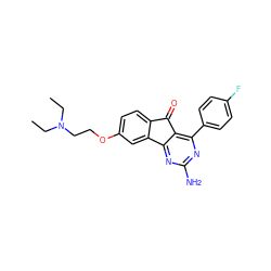 CCN(CC)CCOc1ccc2c(c1)-c1nc(N)nc(-c3ccc(F)cc3)c1C2=O ZINC000049051064