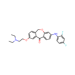 CCN(CC)CCOc1ccc2c(c1)C(=O)c1ccc(Nc3ccc(F)cc3F)cc1OC2 ZINC000103271953