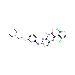 CCN(CC)CCOc1cccc(Nc2ncc3cc(-c4c(Cl)cccc4Cl)c(=O)n(C)c3n2)c1 ZINC000003815488