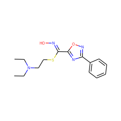 CCN(CC)CCS/C(=N\O)c1nc(-c2ccccc2)no1 ZINC000028228473