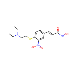 CCN(CC)CCSc1ccc(/C=C/C(=O)NO)cc1[N+](=O)[O-] ZINC000118759657