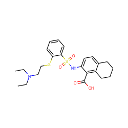 CCN(CC)CCSc1ccccc1S(=O)(=O)Nc1ccc2c(c1C(=O)O)CCCC2 ZINC000014964727