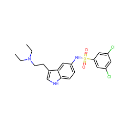 CCN(CC)CCc1c[nH]c2ccc(NS(=O)(=O)c3cc(Cl)cc(Cl)c3)cc12 ZINC000013611733