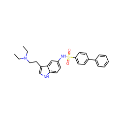 CCN(CC)CCc1c[nH]c2ccc(NS(=O)(=O)c3ccc(-c4ccccc4)cc3)cc12 ZINC000013611735