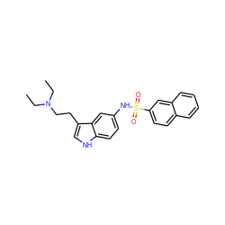 CCN(CC)CCc1c[nH]c2ccc(NS(=O)(=O)c3ccc4ccccc4c3)cc12 ZINC000013611729