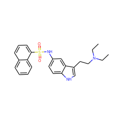 CCN(CC)CCc1c[nH]c2ccc(NS(=O)(=O)c3cccc4ccccc34)cc12 ZINC000013611727