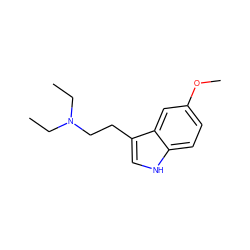 CCN(CC)CCc1c[nH]c2ccc(OC)cc12 ZINC000000488389