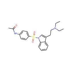 CCN(CC)CCc1cn(S(=O)(=O)c2ccc(NC(C)=O)cc2)c2ccccc12 ZINC000013553361