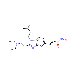 CCN(CC)CCc1nc2cc(/C=C/C(=O)NO)ccc2n1CCC(C)C ZINC000072141500