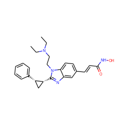 CCN(CC)CCn1c([C@@H]2C[C@@H]2c2ccccc2)nc2cc(/C=C/C(=O)NO)ccc21 ZINC000072120420