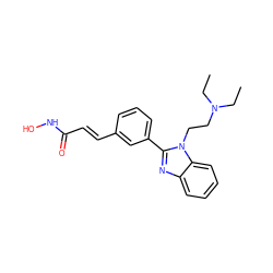 CCN(CC)CCn1c(-c2cccc(/C=C/C(=O)NO)c2)nc2ccccc21 ZINC000049089495