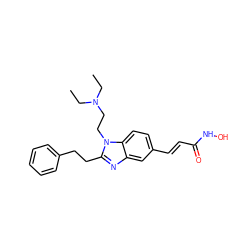 CCN(CC)CCn1c(CCc2ccccc2)nc2cc(/C=C/C(=O)NO)ccc21 ZINC000038192627