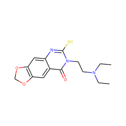 CCN(CC)CCn1c(S)nc2cc3c(cc2c1=O)OCO3 ZINC000020644380