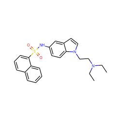 CCN(CC)CCn1ccc2cc(NS(=O)(=O)c3cccc4ccccc34)ccc21 ZINC000013611682