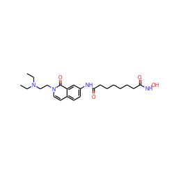 CCN(CC)CCn1ccc2ccc(NC(=O)CCCCCCC(=O)NO)cc2c1=O ZINC000474610002