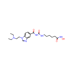 CCN(CC)CCn1cnc2cc(C(=O)NC(=O)NCCCCCC(=O)NO)ccc21 ZINC000049045286