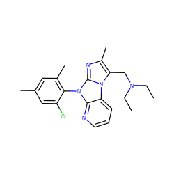 CCN(CC)Cc1c(C)nc2n(-c3c(C)cc(C)cc3Cl)c3ncccc3n12 ZINC000028903768