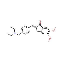 CCN(CC)Cc1ccc(/C=C2\Cc3cc(OC)c(OC)cc3C2=O)cc1 ZINC000040866234