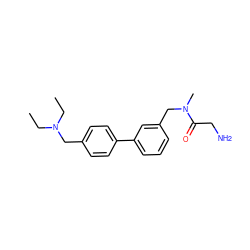 CCN(CC)Cc1ccc(-c2cccc(CN(C)C(=O)CN)c2)cc1 ZINC001772597159