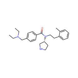 CCN(CC)Cc1ccc(C(=O)N(CCc2ccccc2C)[C@@H]2CCNC2)cc1 ZINC000028823636