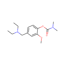 CCN(CC)Cc1ccc(OC(=O)N(C)C)c(OC)c1 ZINC000299829304