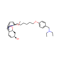 CCN(CC)Cc1ccc(OCCCCCCN2CC[C@@]34C=C[C@H](O)C[C@@H]3Oc3c(OC)ccc(c34)C2)cc1 ZINC000044430540