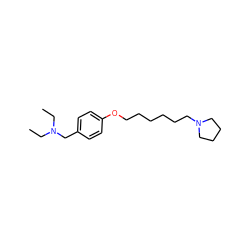 CCN(CC)Cc1ccc(OCCCCCCN2CCCC2)cc1 ZINC000049050119