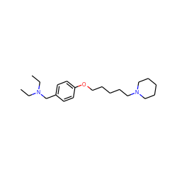 CCN(CC)Cc1ccc(OCCCCCN2CCCCC2)cc1 ZINC000049048754