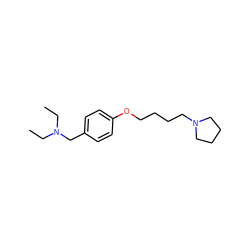 CCN(CC)Cc1ccc(OCCCCN2CCCC2)cc1 ZINC000049036375