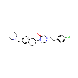 CCN(CC)Cc1ccc2c(c1)CC[C@H](N1CCN(CCc3ccc(Cl)cc3)CC1=O)C2 ZINC000036126704