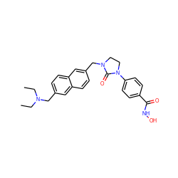 CCN(CC)Cc1ccc2cc(CN3CCN(c4ccc(C(=O)NO)cc4)C3=O)ccc2c1 ZINC000205707411