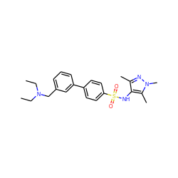 CCN(CC)Cc1cccc(-c2ccc(S(=O)(=O)Nc3c(C)nn(C)c3C)cc2)c1 ZINC000117305009