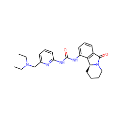 CCN(CC)Cc1cccc(NC(=O)Nc2cccc3c2[C@@H]2CCCCN2C3=O)n1 ZINC000653725584