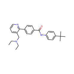 CCN(CC)Cc1cccnc1-c1ccc(C(=O)Nc2ccc(C(C)(C)C)cc2)cc1 ZINC000038149563