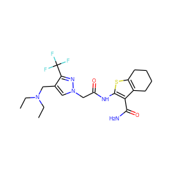 CCN(CC)Cc1cn(CC(=O)Nc2sc3c(c2C(N)=O)CCCC3)nc1C(F)(F)F ZINC000064549397