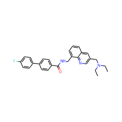 CCN(CC)Cc1cnc2c(CNC(=O)c3ccc(-c4ccc(F)cc4)cc3)cccc2c1 ZINC000036270590