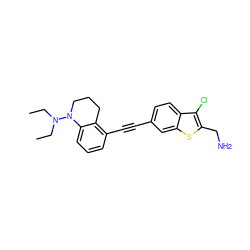 CCN(CC)N1CCCc2c(C#Cc3ccc4c(Cl)c(CN)sc4c3)cccc21 ZINC000072107651