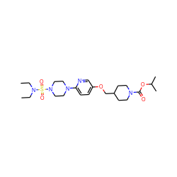 CCN(CC)S(=O)(=O)N1CCN(c2ccc(OCC3CCN(C(=O)OC(C)C)CC3)cn2)CC1 ZINC000049071670