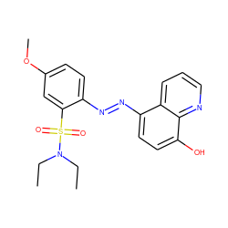 CCN(CC)S(=O)(=O)c1cc(OC)ccc1N=Nc1ccc(O)c2ncccc12 ZINC000253920545