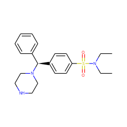 CCN(CC)S(=O)(=O)c1ccc([C@H](c2ccccc2)N2CCNCC2)cc1 ZINC000022939774