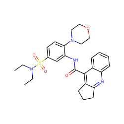 CCN(CC)S(=O)(=O)c1ccc(N2CCOCC2)c(NC(=O)c2c3c(nc4ccccc24)CCC3)c1 ZINC000008687932