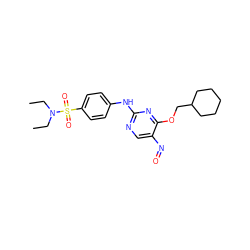 CCN(CC)S(=O)(=O)c1ccc(Nc2ncc(N=O)c(OCC3CCCCC3)n2)cc1 ZINC000103177405