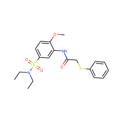 CCN(CC)S(=O)(=O)c1ccc(OC)c(NC(=O)CSc2ccccc2)c1 ZINC000004819572