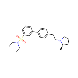 CCN(CC)S(=O)(=O)c1cccc(-c2ccc(CCN3CCC[C@H]3C)cc2)c1 ZINC000043121195