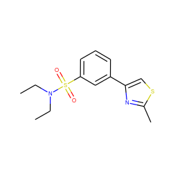 CCN(CC)S(=O)(=O)c1cccc(-c2csc(C)n2)c1 ZINC000000352091