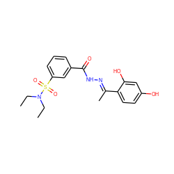 CCN(CC)S(=O)(=O)c1cccc(C(=O)N/N=C(\C)c2ccc(O)cc2O)c1 ZINC000015953019