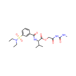 CCN(CC)S(=O)(=O)c1cccc(C(=O)N[C@H](C(=O)OCC(=O)NC(=O)NC)C(C)C)c1 ZINC000008687247