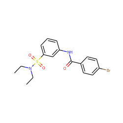 CCN(CC)S(=O)(=O)c1cccc(NC(=O)c2ccc(Br)cc2)c1 ZINC000005636119